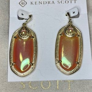 Orange Iridescent Earrings
